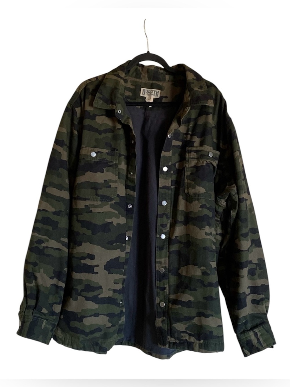 Men’s DULUTH Camoflauge Denim Snap Button Heavyweight Jacket 2X